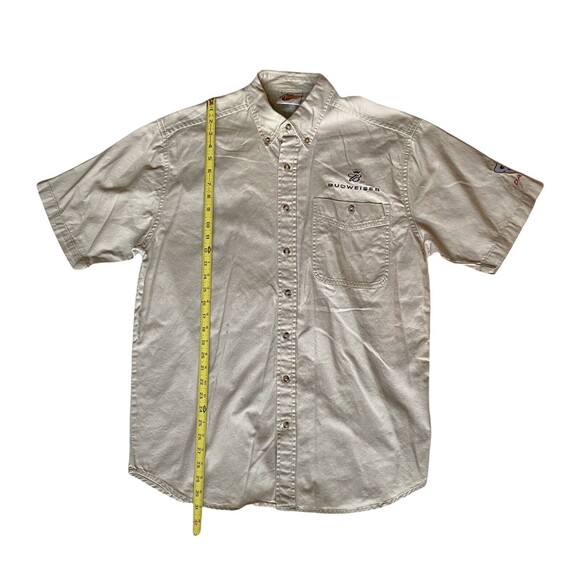 Winners Circle Men’s L Dale Earnhardt Jr #8 Button Up Shop Shirt Tan Bud Racing - Picture 2 of 8